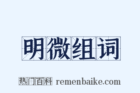 明微组词是什么意思的图片